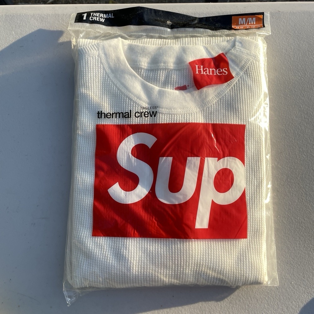 Supreme Thermal Crewneck Medium Hanes Tagless Brand New Authentic Cotton Blend
